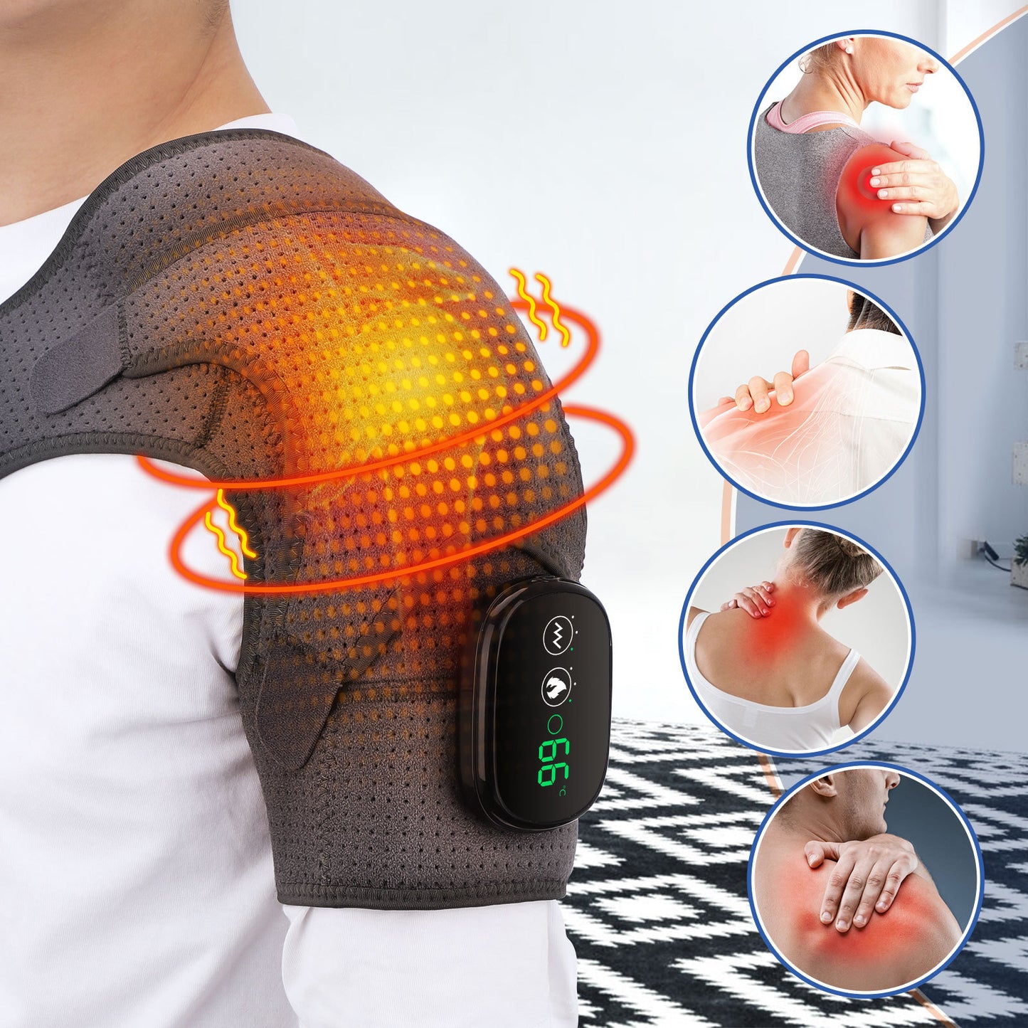 Rechargeable Electric Heating Shoulder Massage Brace
